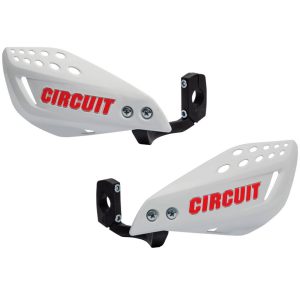 Protetor de Mão com Haste Injetada Branco e Vermelho para Motos CIRCUIT EQUIPMENT-PM061-22A