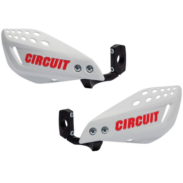 Protetor de Mão com Haste Injetada Branco e Vermelho para Motos CIRCUIT EQUIPMENT-PM061-22A