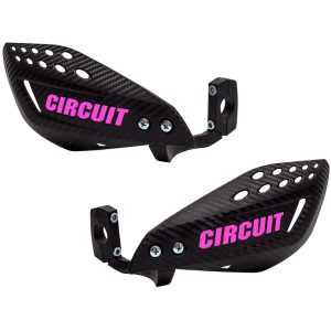 Protetor de Mão com Haste Injetada Carbon e Rosa para Motos CIRCUIT EQUIPMENT-PM061-2DY