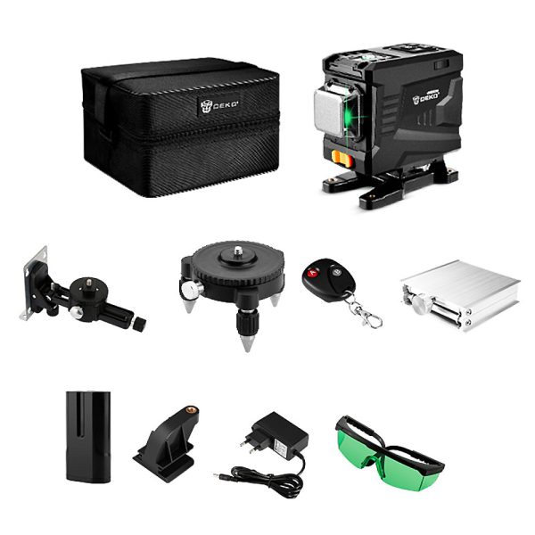 Nível a Laser 12 Linhas Verdes 20m DEKO-DKLL12PT1