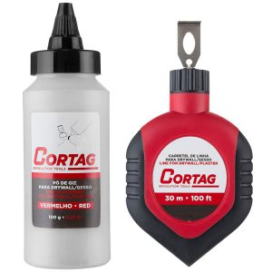 Carretel de Linha 30m com Giz Vermelho para Drywall e Gesso CORTAG-61810