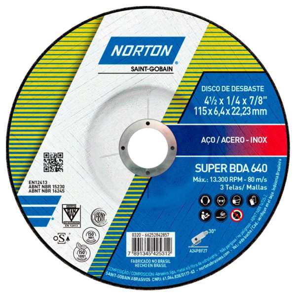 Disco de Desbaste BDA640 115×6,4×22,23mm NORTON-66252842857