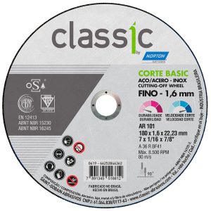 Disco de Corte Classic Basic 180 x 1,6 x 22,23mm NORTON-66252846362