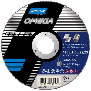 Disco de Corte Omega 125 x 1 x 22,23mm NORTON-66253370029