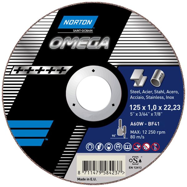Disco de Corte Omega 125 x 1 x 22,23mm NORTON-66253370029