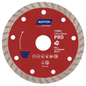 Disco de Corte Diamantado Pro Turbo 110 x 20mm NORTON-70184624362