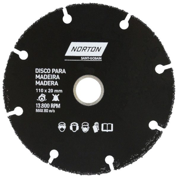 Disco de Corte para Madeira 110 x 20mm NORTON-69957315170
