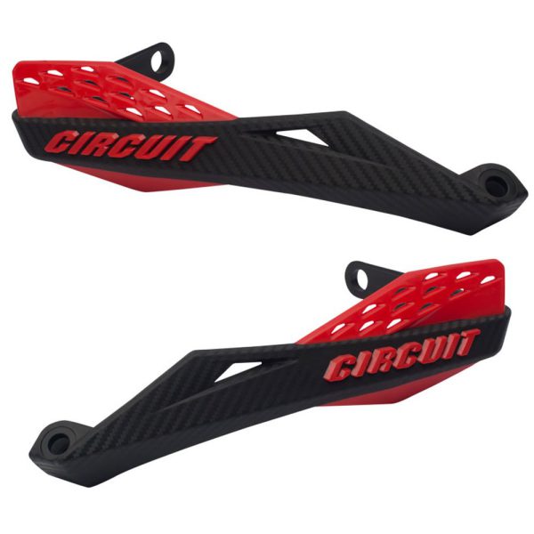 Protetor de Mão Fênix Carbon II Preto e Vermelho Claro para Motos CIRCUIT EQUIPMENT-PM080-21V