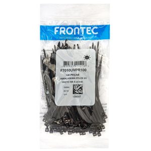 Abraçadeira de Nylon Preta 100 x 2,5mm com 100 Unidades FRONTEC-F7010UVPR100