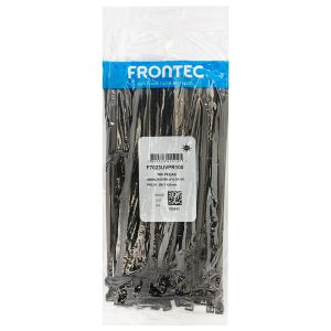 Abraçadeira de Nylon Preta 200 x 4,8mm com 100 Unidades FRONTEC-F7023UVPR100