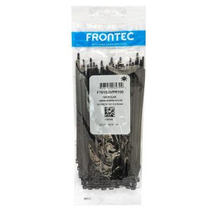 Abraçadeira de Nylon Preta 151 x 3,7mm com 100 Unidades FRONTEC-F7015UVPR100
