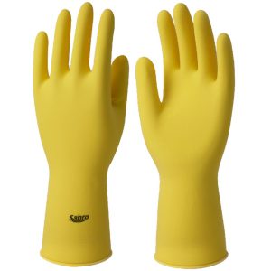 Par de Luvas de Látex LIGHT Forrada 31cm Tamanho M Amarela SANRO-282970402