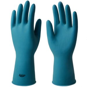 Par de Luvas de Látex Silver sem Forro 31cm Tamanho XG Azul SANRO-284960202