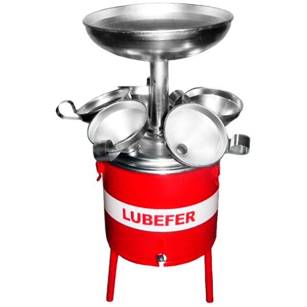Pingadeira de Óleo Vermelha 25L com 6 Funis LUBEFER-LUB-PING-6