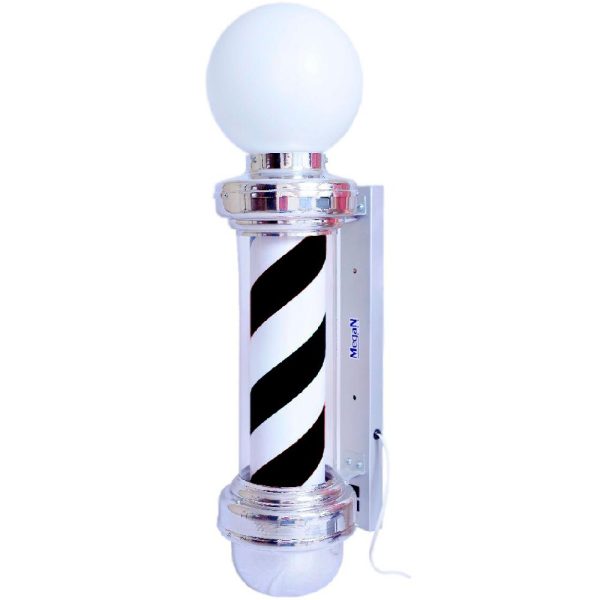 Barber Pole Preto e Branco com Globo 65cm 4W 110V MEGAN-CB65110PB