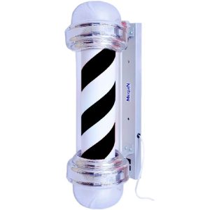 Barber Pole Preto e Branco sem Globo 65cm 4W 220V MEGAN-SB65220PB