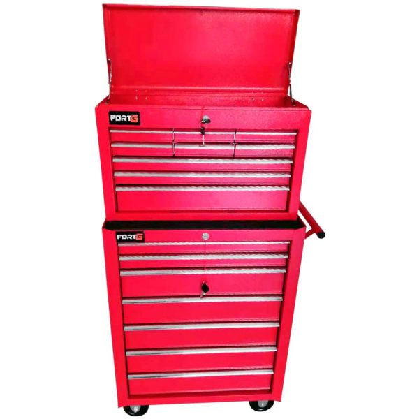 Carrinho de Metal para Ferramentas com 7 Gavetas e Baú com 5 Gavetas FORTGPRO-FG8845