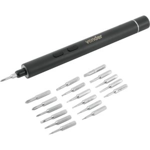 Parafusadeira de Precisão 60HZ 5/32Pol a Bateria com Carregador USB e Acessórios VONDER-6001003700