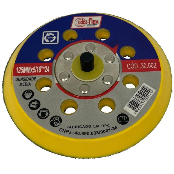 Base Disco Lixa Pluma com Ventilação 125mm x 5/16″- 24 DISFLEX-30002