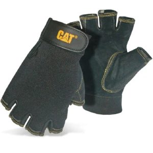 Luva para Trabalho Meio Dedo Reverso Pigskin Jumbo com Palma de Grão CATERPILLAR-CAT012202