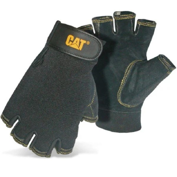 Luva para Trabalho Meio Dedo Reverso Pigskin Jumbo com Palma de Grão CATERPILLAR-CAT012202