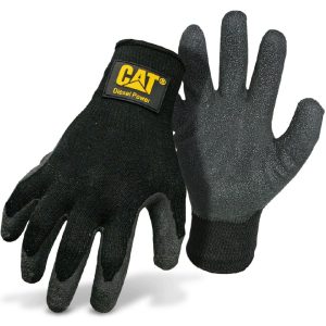 Luva para Trabalho de Látex Preta Média CATERPILLAR-CAT017400
