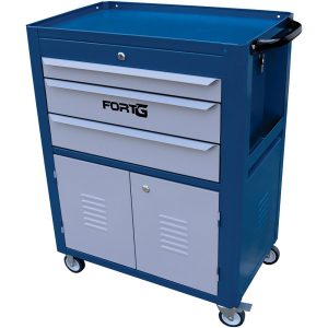 Carrinho para Ferramentas Fechado 03 Gavetas 02 Portas Azul FORTG-1447
