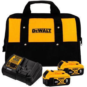 Kit 02 Baterias 20V Max 5,0Ah com Carregador DCB115 Bivolt e Bolsa DEWALT-DCB205C2K-BR