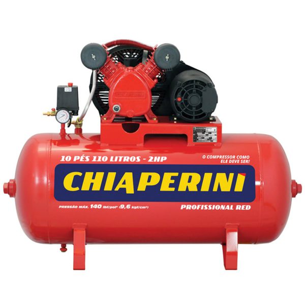 Compressor de Ar Média Pressão 10 Pés 140PSI 2HP 110L 220/380V – Trifásico CHIAPERINI-19751
