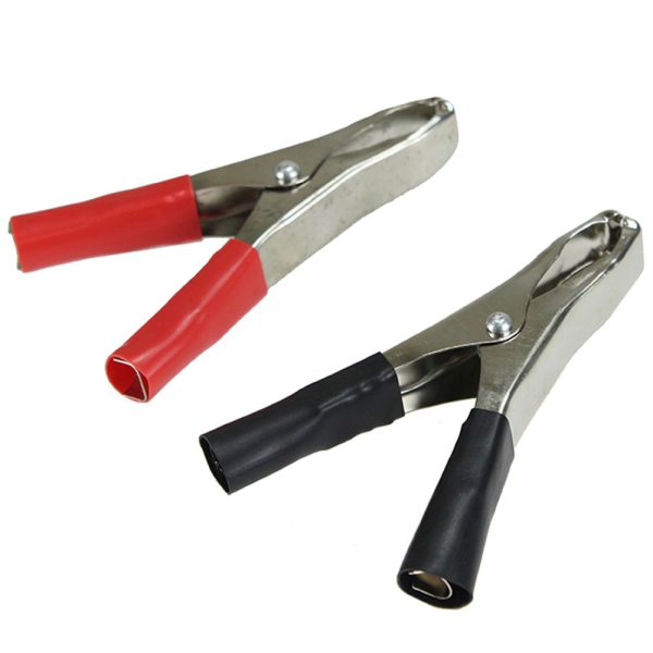 Par de Garras Jacaré Médio Preto e Vermelho 50A com 4 Peças DUALCOMP-43152