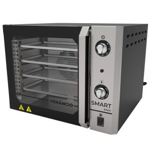 Forno Convector Smart Basic Preto com Painel Inox 55L 220V VENANCIO-FCSB4E-PRIN