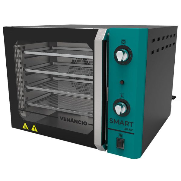 Forno Convector Smart Basic Preto e Azul Turquesa 55L 220V VENANCIO-FCSB4E-PRAZ