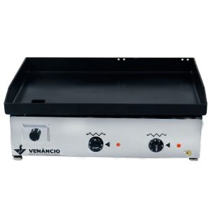 Chapa Elétrica em Inox 1800W 220V Monofásica com 2 Queimadores VENANCIO-CE65