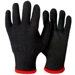 Luva de Segurança Tricotada Preta 3 Fios PLASTCOR-60030925