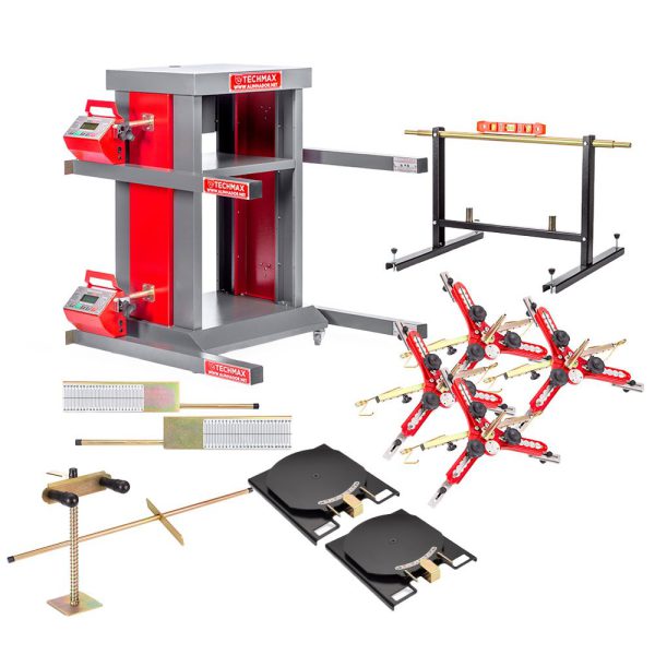 Alinhador Digital 4 Cabeças com Rack Vermelho TECHMAX-ALD3