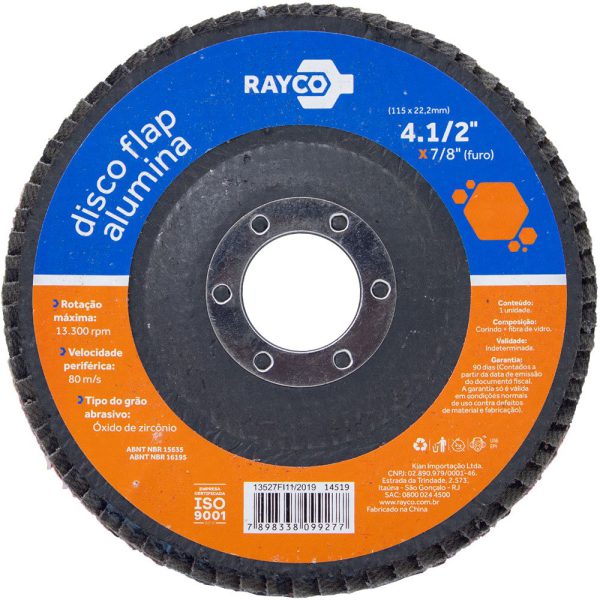 Disco Flap Grão 80 4.1/2 Pol. RAYCO-14521