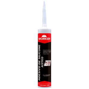 Silicone Acético Vermelho Tixotrópico Alta Temperatura 260g com 12 Unidades WORKER-281069
