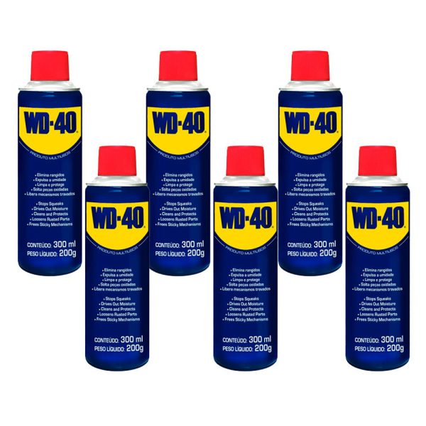 Kit 6 Desengripantes e Lubrificante 300ml WD40-K3910