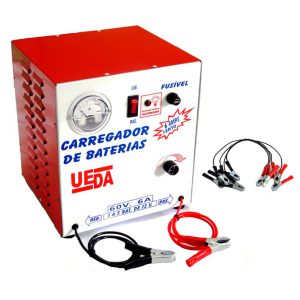 Carregador de Bateria 6A 60V Bivolt com Cabo de Ligação UEDA-9034