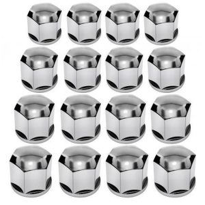 Capas para Parafusos de Rodas Cromadas 17mm com 16 Peças LUXCAR-8202