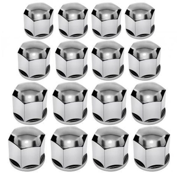 Capas para Parafusos de Rodas Cromadas 17mm com 16 Peças LUXCAR-8202
