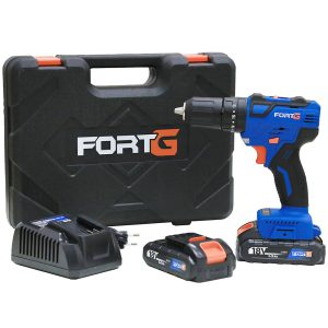 Jogo Parafusadeira Furadeira 1/2pol. Brushless de Impacto com 2 Baterias 18V Maleta e Carregador Rápido FORTGPRO-FG3006X