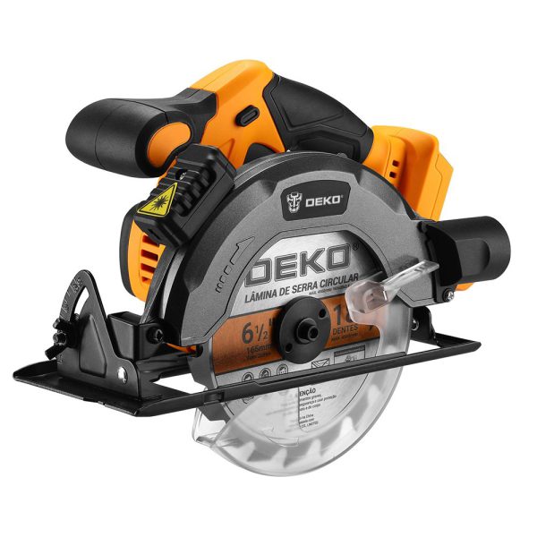 Serra Circular 6.1/2 Pol. 20V para Madeira sem Bateria DEKO-DKCS20Q1Y-S0