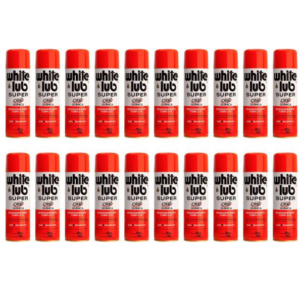 Kit com 20 Desengripantes Spray White Lub Super 300ml ORBI-K2292