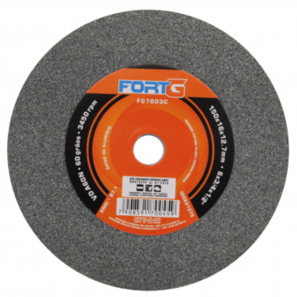 Rebolo Reto 6×5/8×1/2 Pol. Grão 60 FORTGPRO-FG7003C