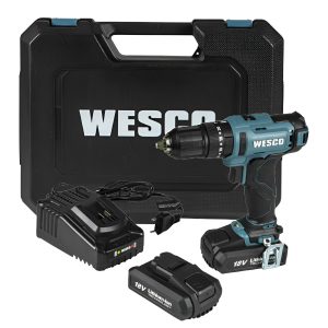 Parafusadeira Furadeira de Impacto 1/2 Pol. 18V com 2 Baterias 2.0Ah Carregador Bivolt e Maleta WESCO-WS2390K2