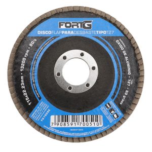 Disco Flap Abrasivo de Alumínio para Desbaste 4.1/2′ 115×22,23mm Grão 60 FORTGPRO-FG7009C