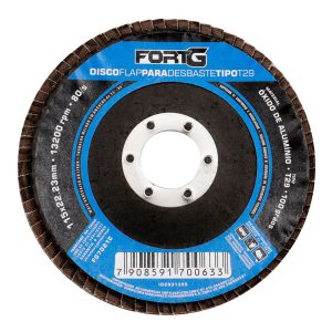 Disco Flap Abrasivo de Alumínio para Desbaste tipo T29 4.1/2′ 115×22,23mm Grão 100 FORTGPRO-FG7021C