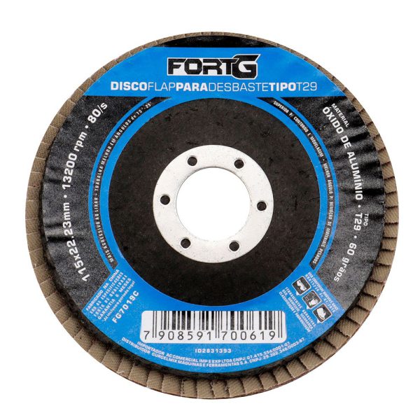 Disco Flap de Alumínio para Desbaste tipo T29 115×22,23mm Grão 60 FORTGPRO-FG7019C