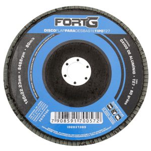 Disco Flap Abrasivo de Alumínio para Desbaste tipo T27 7′ 180×22,23mm Grão 80 FORTGPRO-FG7015C